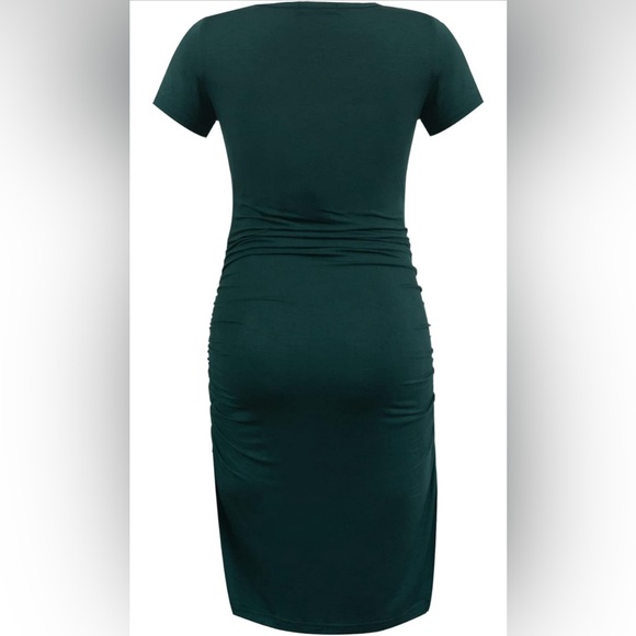 EUC Forest Green Maternity Dress - Size Small - Stretchy & Flattering - Picture 3 of 7
